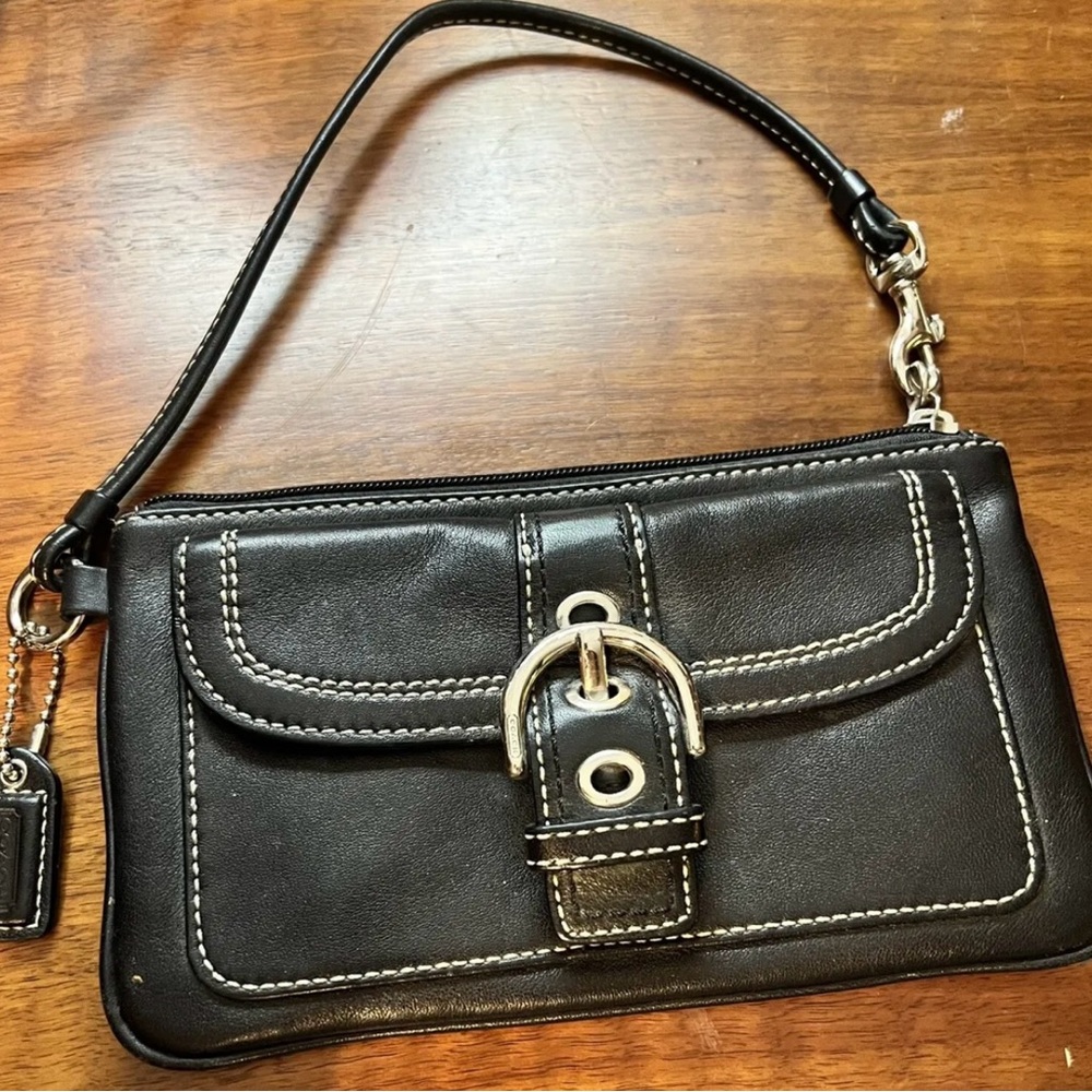 Authentic Vintage Coach SoHo Black Leather Front Pocket Wallet